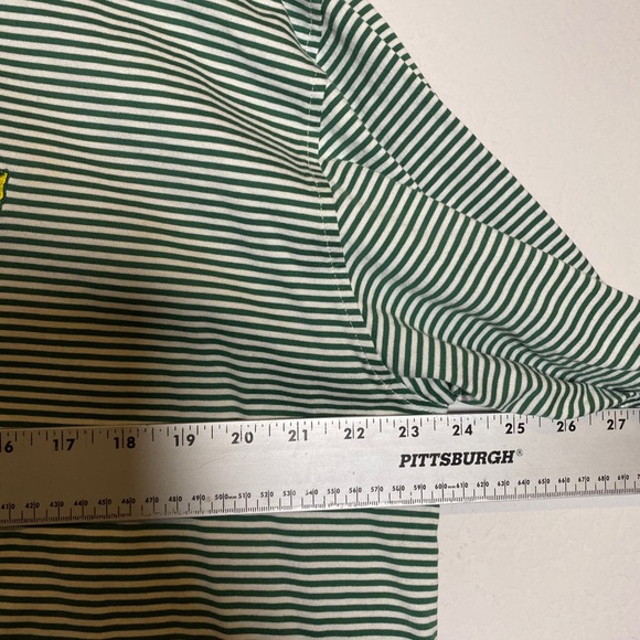 Clubhouse Collection Masters Green Stripe Golf Polo Shirt Mens Large Logo Preppy - Picture 4 of 8
